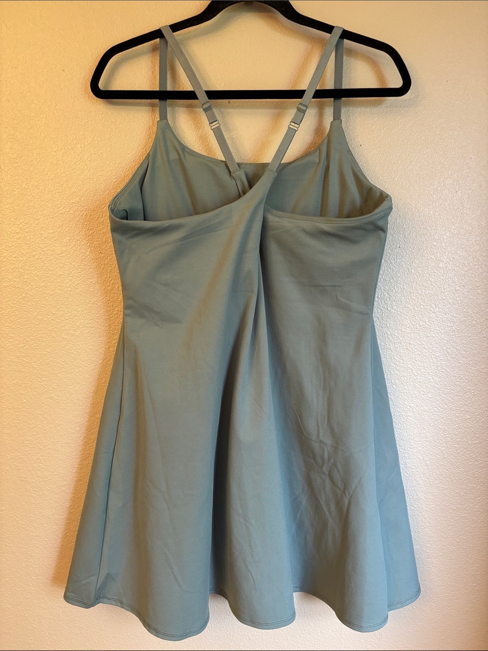 ❌SOLD!❌ Danskin Skinny Strap Active Mini Dress L Sage Green Shorts Romper - Picture 9 of 16